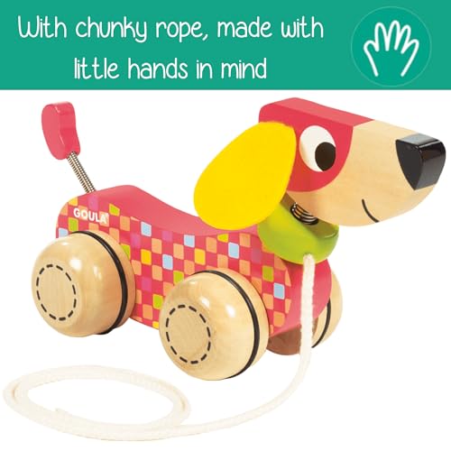 Goula 53459 Wooden Pull-Along Dog Toy - Multicolor for Toddlers 12 Months+ 7