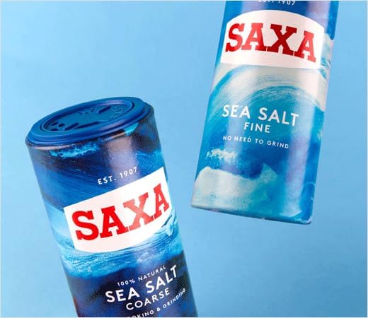 Saxa Fine Sea Salt - 350g Drum, No Need to Grind