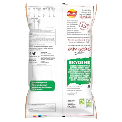 Walkers Ofengebackene Sortenpackung Chips, 6 x 22 g 6