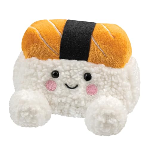 AURORA Palm Pals Suhiro Salmon Sushi Soft Toy 13cm White & Orange Collectible 2