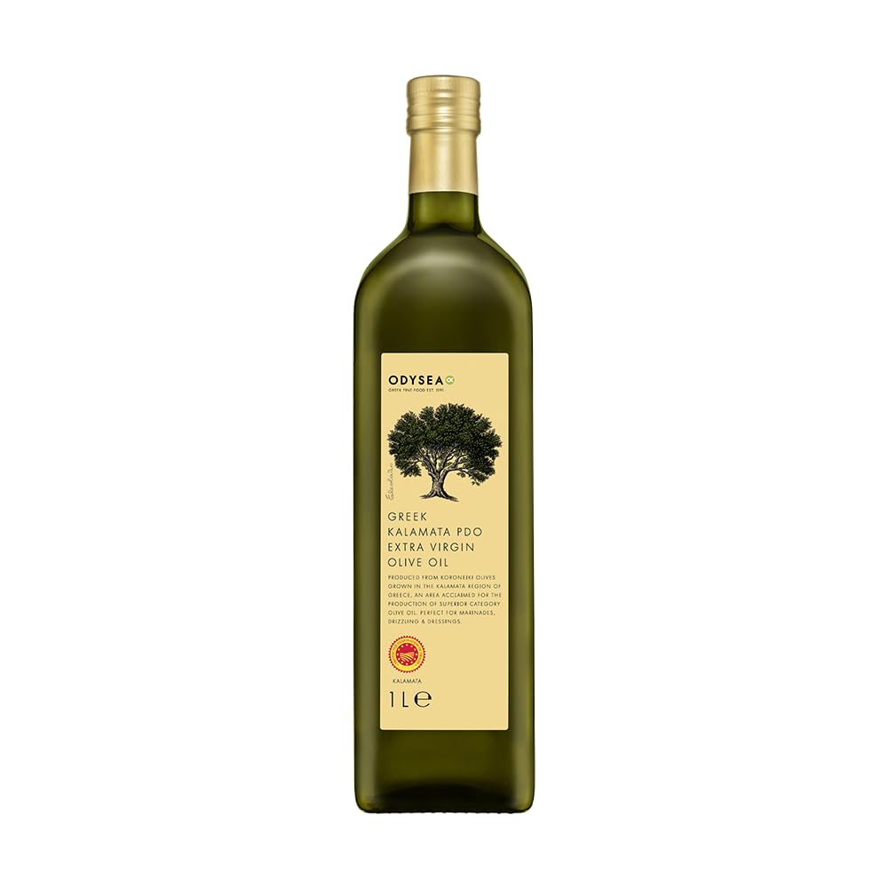 Odysea Greek Kalamata PDO Extra Virgin Olive Oil, 1L Glass Bottle