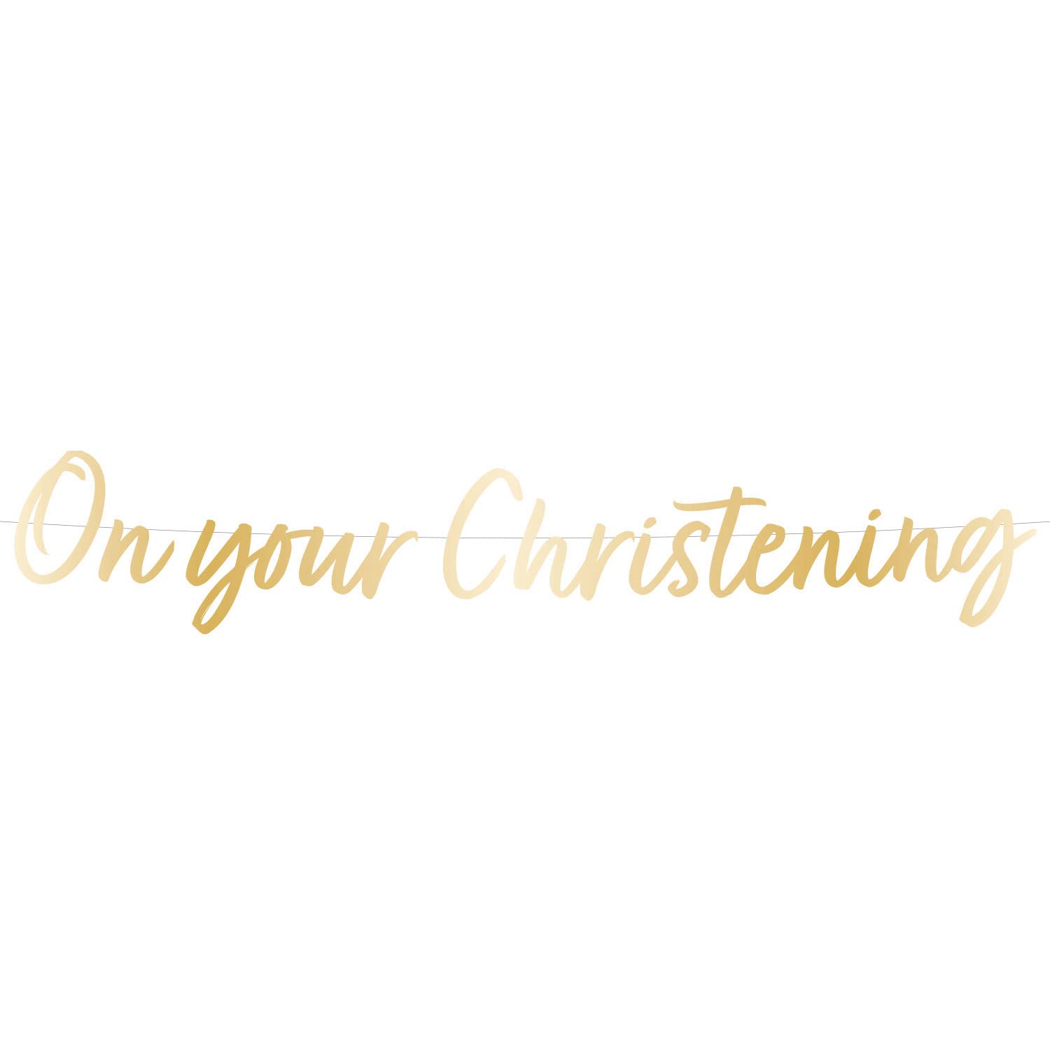 Amscan 9915637 Botanical Christening Letter Banner - Gold On Your Christening Decoration