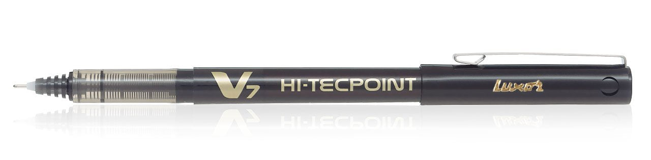 PILOT Hi-Tecpoint Rollerball Pen - 0.7mm Tip, Black Ink, Retractable | Pack of 12 2
