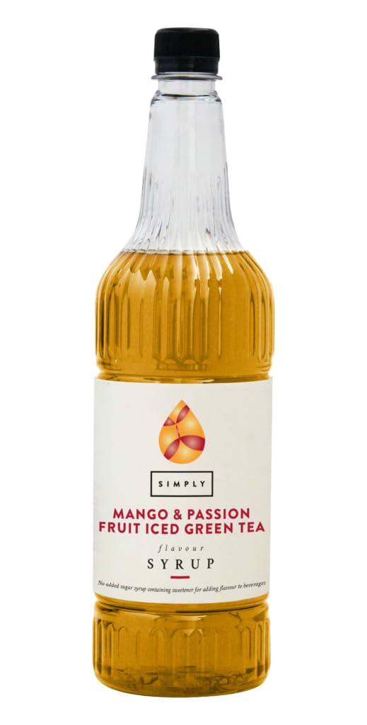 Simply Mango & Passion Fruit Iced Green Tea Syrup - Vegan, Halal, Gluten Free | 1L