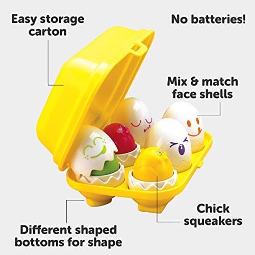 Toomies Hide and Squeak Eggs - Large Sensory Toy with Squeak & Rattle Chicks, Shape & Colour Sorter for Toddlers 6-36 Months