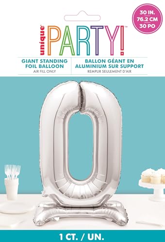 Majestic Silver 0-Shaped Foil Balloon - 76cm Standalone Party Decor for Milestone Celebrations 4