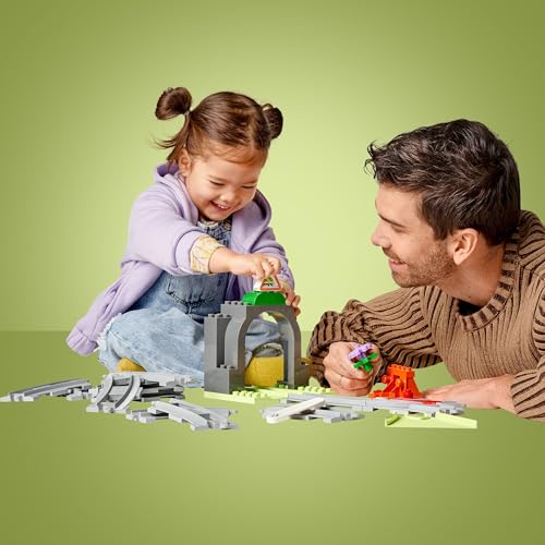 LEGO DUPLO Town Train Tunnel and Tracks Expansion Set - Building & Educational Toy for Toddlers 2+ 12