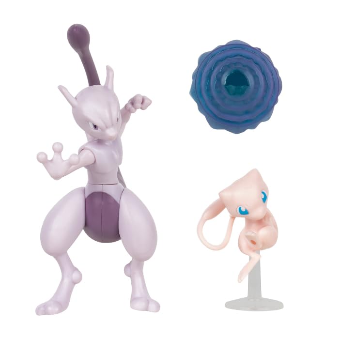Pokémon Battle Figure Set 2 Pack – Mew and Mewtwo Deluxe Action Figures 3