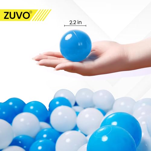 Zuvo Blue 5.5cm Crush-Proof Ball Pit Balls (100 Pack) for Kids Play 7