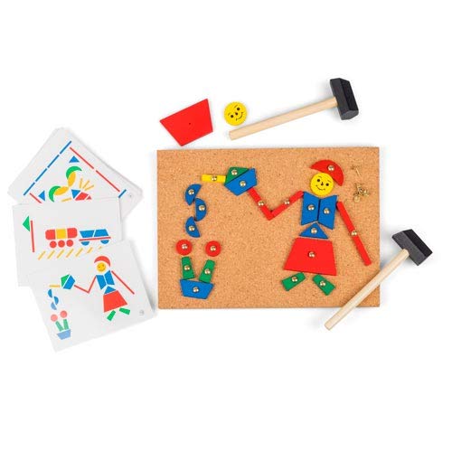 Tobar Tap Tap Art Hammering & Nailing Toy | 100+ Wooden Pieces | Mixed Color | 25cm 3
