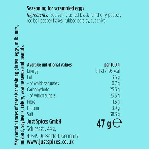 Just Spices Scrambled Egg Seasoning, 47g – Natural Herb & Spice Blend for Eggs and Tofu 7