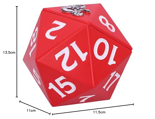 Nemesis Now Dungeons & Dragons D20 Dice Storage Box Red Resin 13