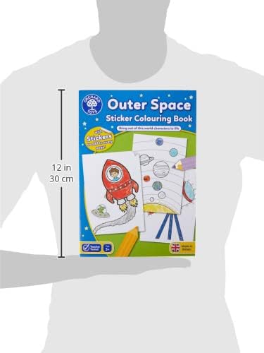 Orchard Toys Outer Space Sticker Colouring Book - Educational Activity Book with 35 Stickers - Ages 3+