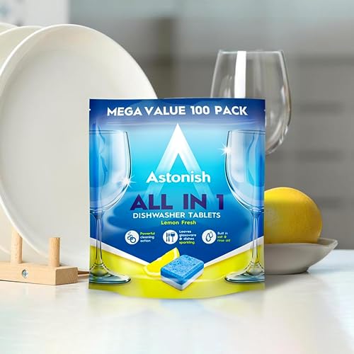 Astonish All In 1 Dishwasher Tablets with Salt & Rinse Aid - 100 Tablets, Lemon Fresh 8
