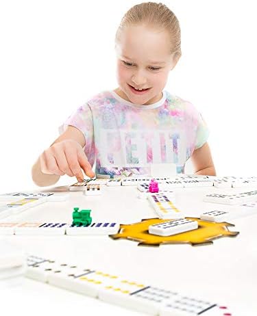 Tactic Mexican Train Double-Twelve Domino Game Set with 91 Tiles and Train Station Hub