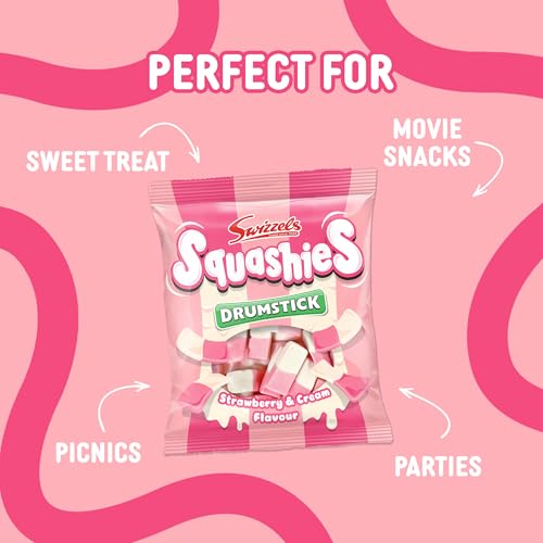 Swizzels Squashies Süßigkeiten, Erdbeer-Sahne-Geschmack, 140 g Einzelbeutel 5