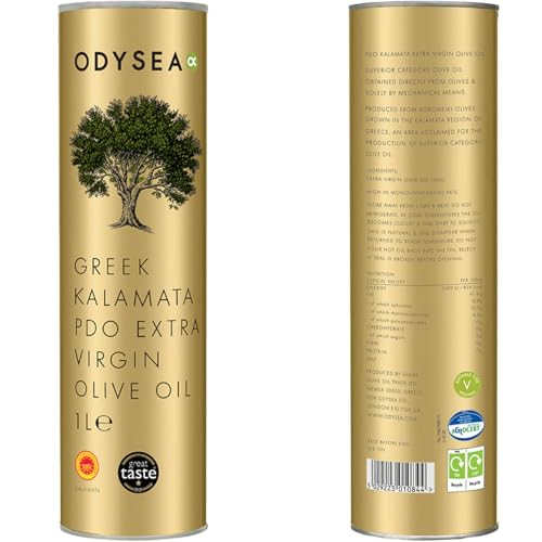 Odysea Greek Kalamata PDO Extra Virgin Olive Oil 1L Round Tin 5