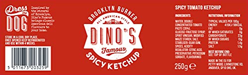 Dino's Famous Brooklyn Burner Spicy Ketchup – Kräftiger und feuriger Rauchketchup für Hot Dogs, Pommes und BBQ – 250-g-Flasche 7