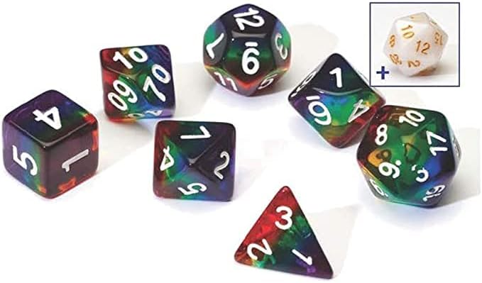 Sirius Dice Rainbow Translucent Poly Set (7 Die)