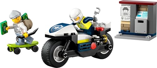 LEGO City Police Motorcycle Chase Set - Building Toy with Motorbike, 2 Minifigures, 65 Pieces for Ages 4+ 9