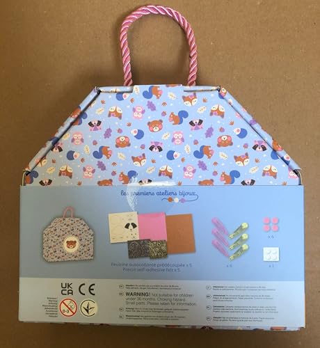 Janod Forest Animals Hair Clip Craft Kit - Create 6 Felt Barrettes - Educational DIY Jewelry for Kids 5-10 Years 8