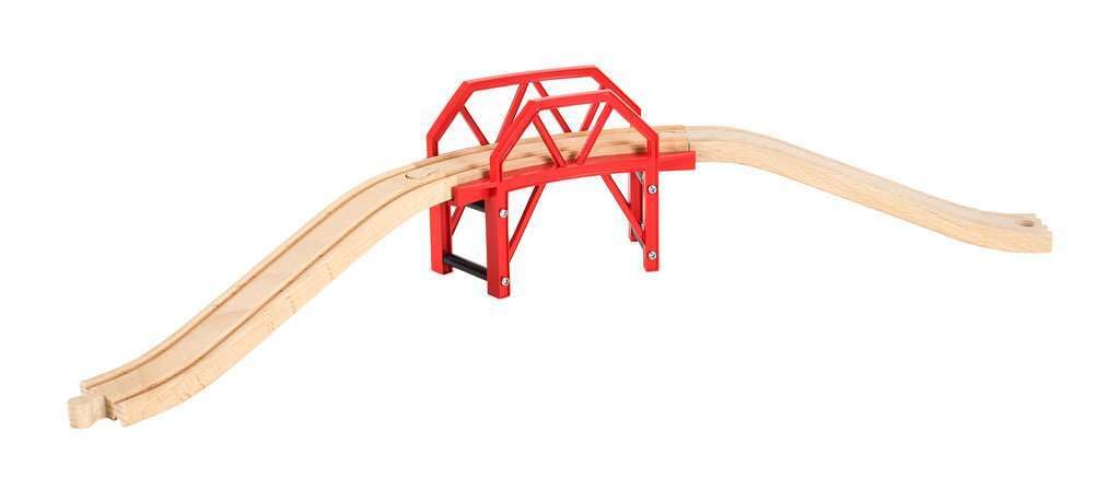 BRIO World Curved Train Bridge Wooden Railway Accessory Set for Kids 3+ 4