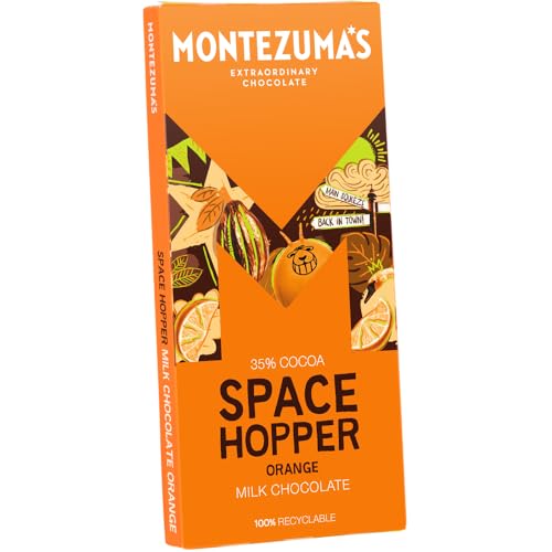 Montezuma's Space Hopper Milchschokoladenriegel mit Orange, 35 % Kakao, glutenfrei, 90 g 5