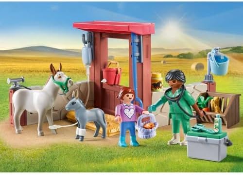 Playmobil 71471 Country: Farmyard Veterinarian Starter Pack, animal play sets, s
