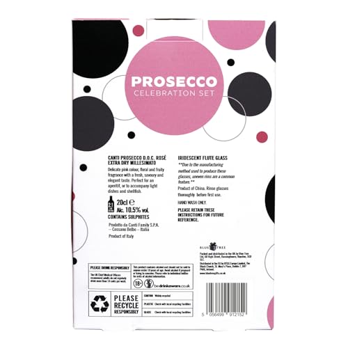 Canti Prosecco DOC Rosé Gift Set with Iridescent Glass (200ml) 7