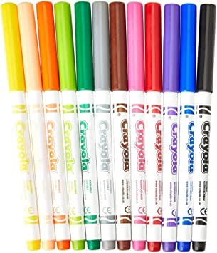 CRAYOLA SuperTips Washable Fineline Markers - Assorted Colours | Pack of 144