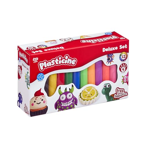 Plasticine Original Modelling Clay - Deluxe Refill Set | 12 Colours | Non-Drying