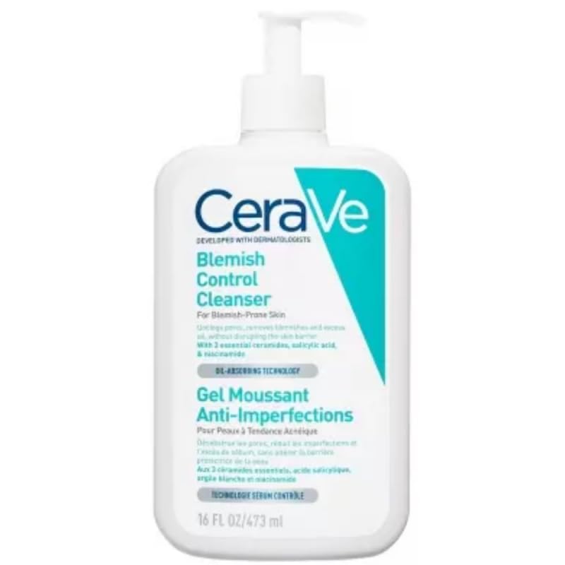 CeraVe Blemish Control Cleanser - 2% Salicylic Acid, Niacinamide, Ceramides | 473ml