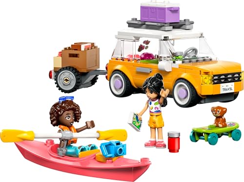 LEGO Friends Friendship Road-Trip Travel Car with Trailer - 2 Mini Dolls, Puppy Figure & 220-Piece Playset for Ages 6+ 7