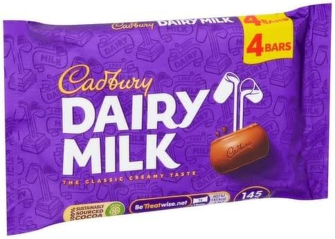 Cadbury - Dairy Milk Chocolate Bar Multipack Smooth & Creamy Milk Chocolate 108.8g