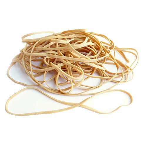 Q-Connect Rubber Bands No.38 - 152.4 x 3.2 mm | 500 g Pack | Oak/Beige