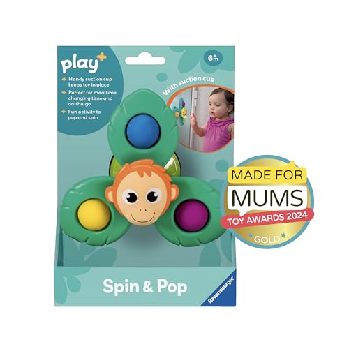 Ravensburger Play+ Spin & Pop Orangutan - Sensory Spinner Toy for Babies 6 Months+ 6