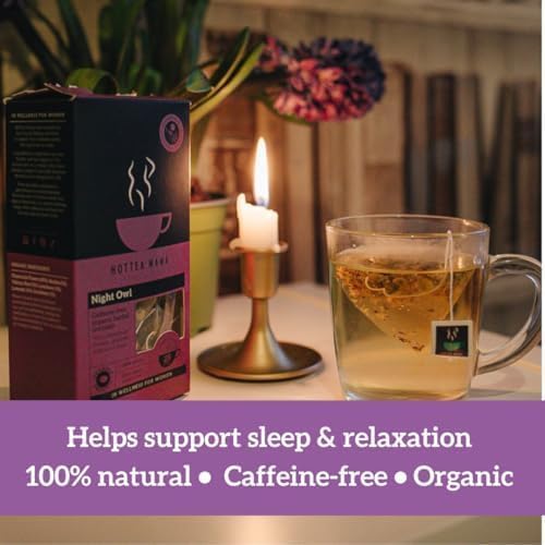 HOTTEA MAMA Night Owl Tea - Natural Sleep Supporting Herbal Tea for Women, Caffeine-Free, 15 Whole Leaf Tea Bags 11