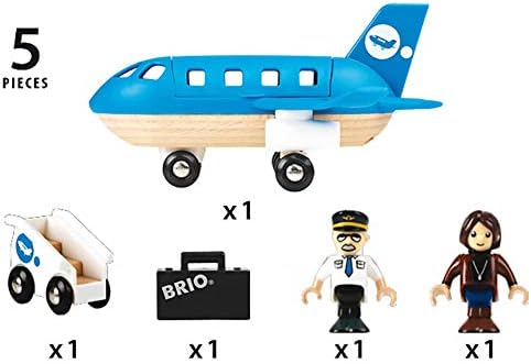 BRIO World Aeroplane Playset with Mobile Staircase and Figures - Compatible with BRIO Railway Sets 5