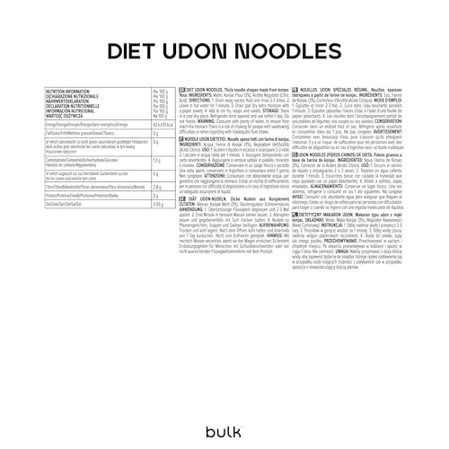 Bulk Diet Udon Noodles - Konjac Noodles, 200g Pack of 6, Low-Calorie, Gluten-Free, High-Fibre