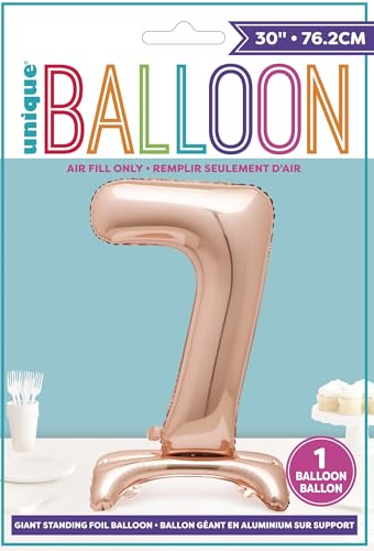 Roségoldener Folienballon mit der Zahl 7 (76 cm) – Elegante Meilenstein-Partydekoration 3