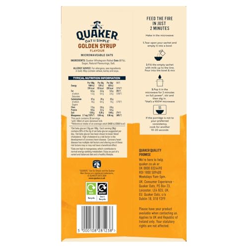 Quaker Oat So Simple Family Pack Golden Syrup 20 x 36g 8