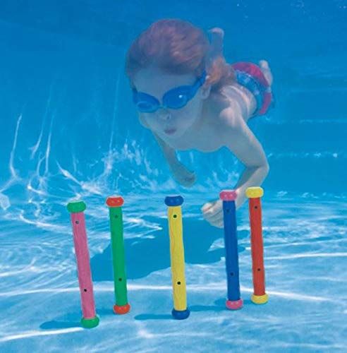 Intex Summer Fun Dive Sticks - Pack of 5 Soft Flexible Pool Toys for Kids 6+ 14