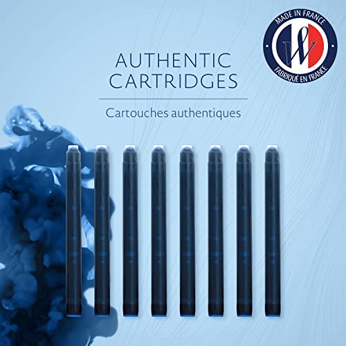 Waterman Fountain Pen Ink Cartridges - Mysterious Blue Long Ink Cartridges (8 Count)
