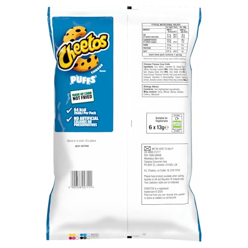 Cheetos Puffs Cheese Multipack Crisps 6x13g 4
