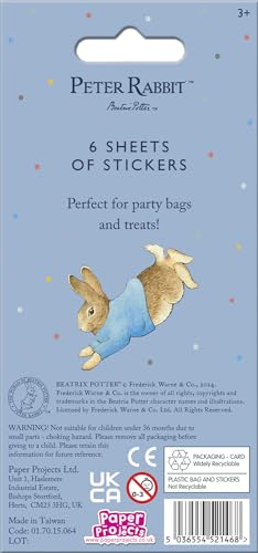 Paper Projects Peter Rabbit Party Bag Sticker Pack - 6 Sheets of Official Stickers 4