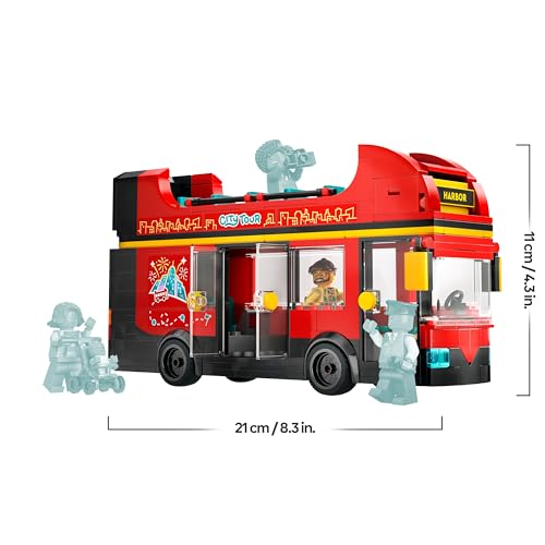 LEGO City Red Double-Decker Sightseeing Bus - Building Set for Ages 7+ 12