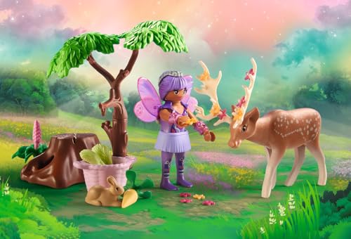 PLAYMOBIL Fairies with Cute Forest Animals Playset - Magical Fairy Tale Adventure for Kids 4+ 5