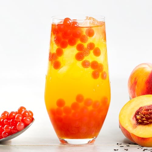 The TeaShed Peach Bubble Tea Syrup - 30ml Fruit Syrup for Homemade Bubble Tea