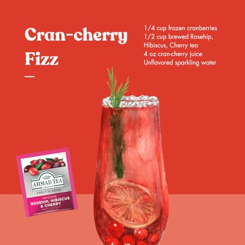 Ahmad Tea Rosehip, Hibiscus & Cherry Fruit & Herbal Infusion - 20 Tea Bags 6