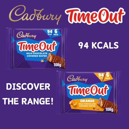 Cadbury Timeout Orange Milk Chocolate Covered Wafer Bars, 6-Pack Crispy Wafers with Zesty Orange Flavour 5